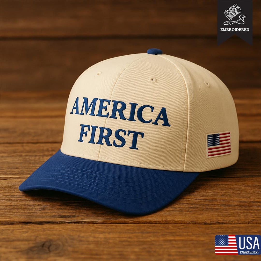 America First USA Flag Embroidered Adjustable Snapback Otto Cap ...
