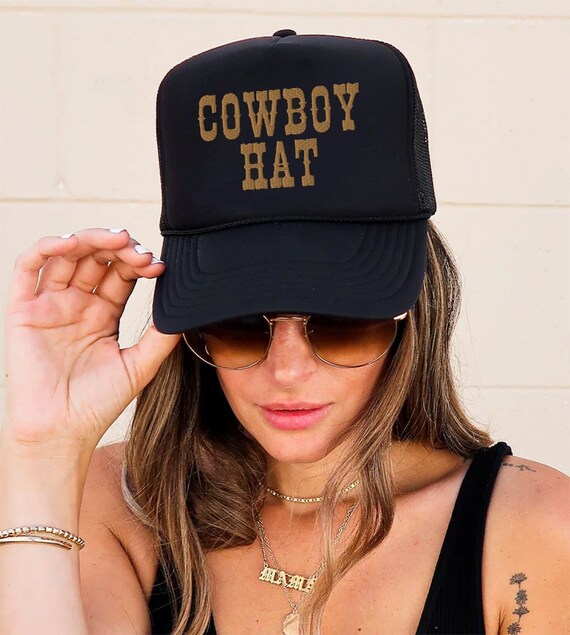 Cowboy Hat, Embroidered Adjustable Foam Trucker Hat, Cowgirl Hat, Country Music Concert Hat, Country Music Festival Hat