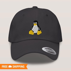 Linux Embroidered Adjustable Relaxed Fit Baseball Cap Dad Hat, Old School Computer Hat, Nerdy Hat, Computer Gifts