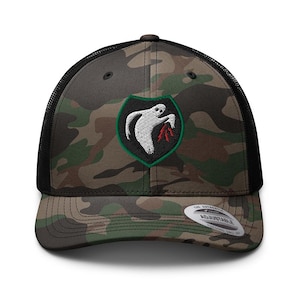 WWII Ghost Army Embroidered Adjustable Mesh Back Camouflage Hat, Ghost Army Hat, Army 23rd Special Trooper Hat
