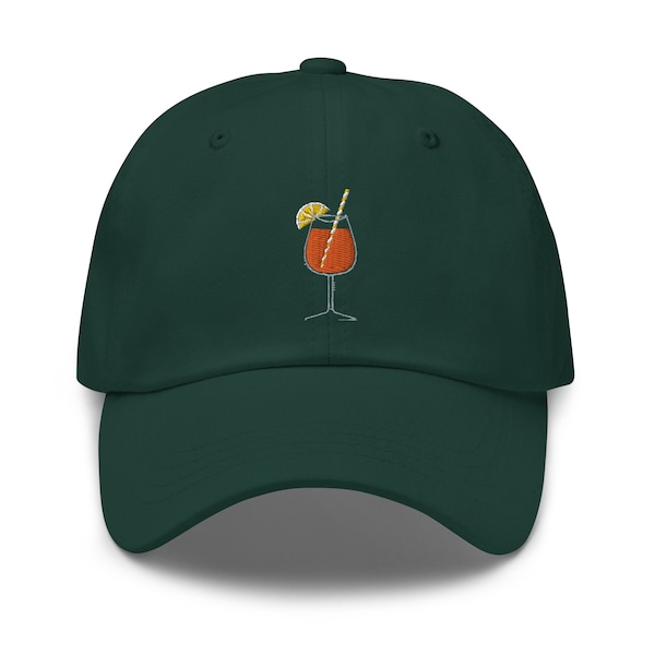 Aperol Spritz Embroidered Adjustable Relaxed Fit Baseball Cap Dad Hat, Cocktail Hat, Aperol Hat, Aperol Spritz Hat, Aperol Drink Lover