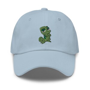 Pascal Lizard Embroidered Adjustable Relaxed Fit Baseball Cap Dad Hat, Theme Park Hat