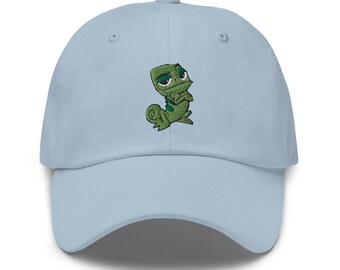 Pascal Lizard Embroidered Adjustable Relaxed Fit Baseball Cap Dad Hat, Theme Park Hat