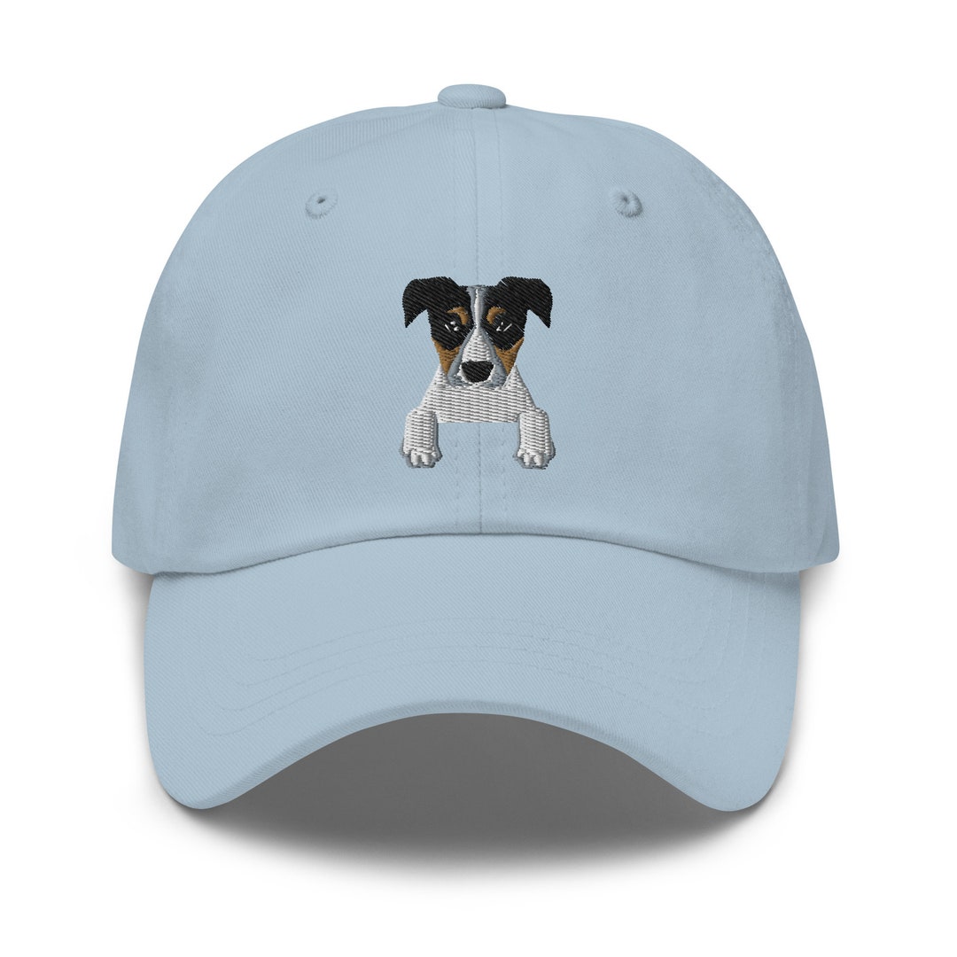 Jack Russell Terrier Embroidered Adjustable Hat, Tricolor Jack Russell Terrier Dog, Jack