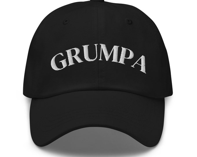 Grumpa Embroidered Adjustable Relaxed Fit Baseball Cap Dad Hat, Funny Grumpy Grandpa Hat Gift, Hat for Grandpa