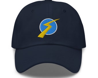 Lightning Bolt Embroidered Adjustable Relaxed Fit Baseball Cap Dad Hat, Theme Park Hat