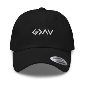 God Is Greater Than The Highs And Lows Minimal Embroidered Adjustable Relaxed Fit Hat - Multiple Colors