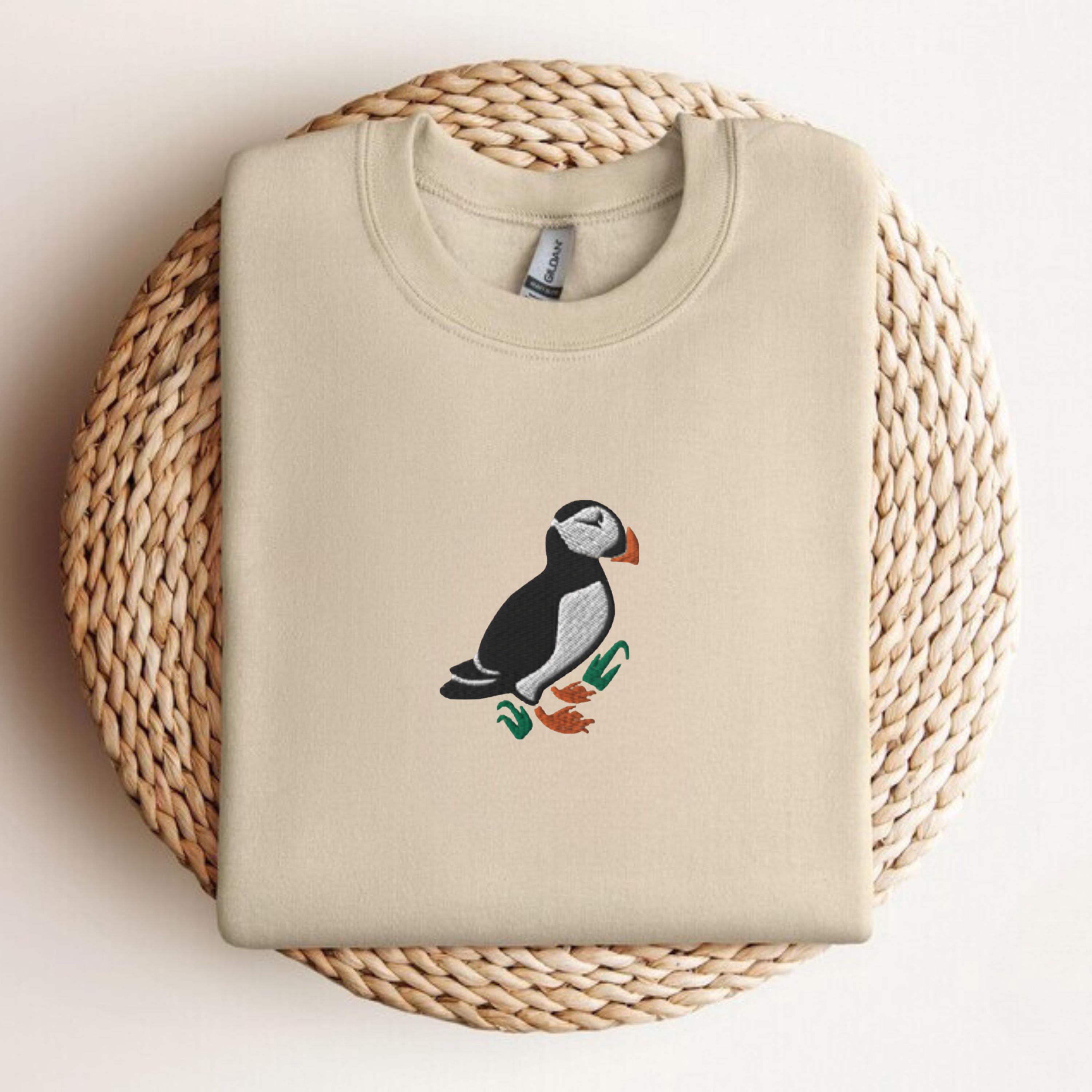 パフィンスウェット製カナダ Puffin Embroidered Crewneck Sweatshirt, Puffin Sweatshirt