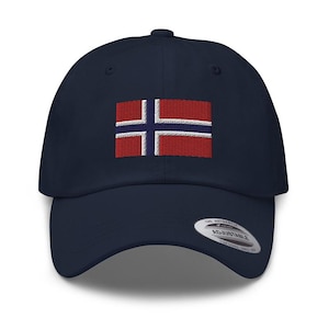 Norway Hat, Embroidered Adjustable Relaxed Fit Hat, Norway Flag Hat, Norway Country Flag Hat, Norway Gift