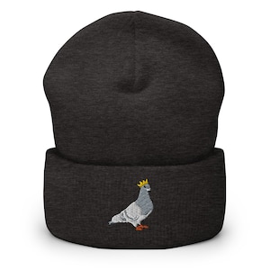 Pigeon King Embroidered Cuffed Beanie, Pigeon Hat, Pigeon Lover, Pigeons Not Real Hat, NYC Hat, New York Beanie