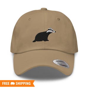 thumbnail image 2 of Beanie Hats For Men Badger Face Beanies Embroidered Animal Face Knitted Wooly Hat One Size Fits All Beanie Hat, Red, One Size 2 of 13