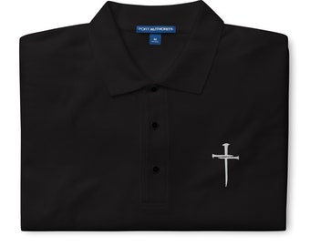 3 Nails Cross Shirt, Christian Mens Polo, Faith Shirt, Jesus Shirt, Church Christianity Gift, Church Shirt, Christian Apparel, God Tee