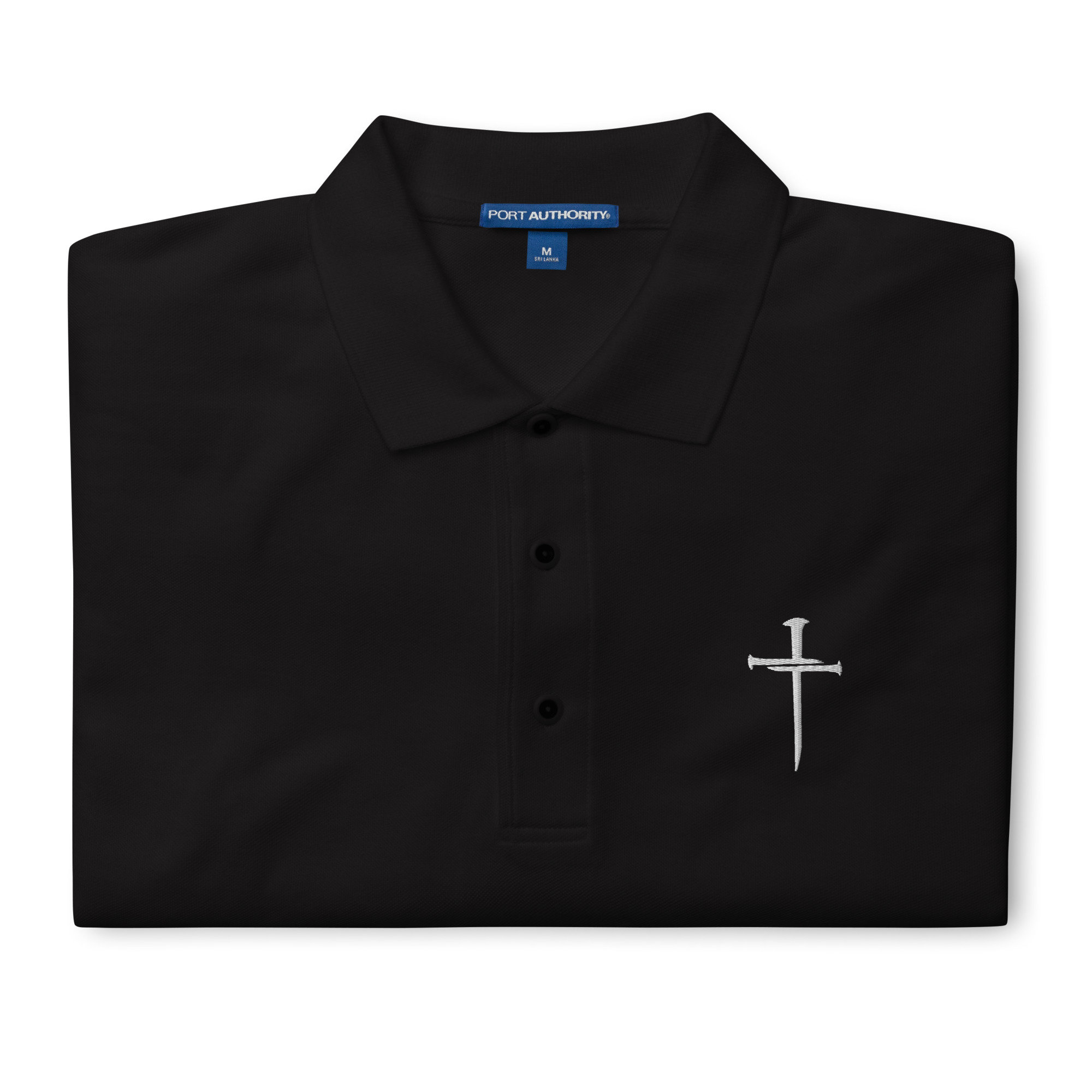 3 Nails Cross Shirt, Christian Mens Embroidered Polo, Faith Shirt, Jesus Shirt, Church Christianity Gift, Church Shirt, Christian Polo Shirt