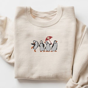 Poppins Penguins Embroidered Unisex Sweatshirt, Theme Park Sweatshirt - Multiple Colors