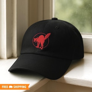 Sabo-Tabby IWW Anarchist Embroidered Adjustable Relaxed Fit Handmade Dad Hat Baseball Cap, Sabo-Tabby Hat, Anarchist Hat