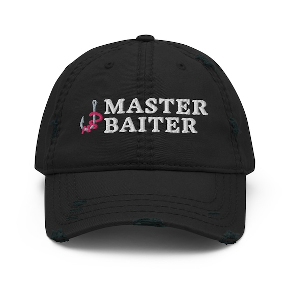 Master Baiter Embroidered Adjustable Distressed Dad Hat, Funny Fishing Hat,  Gone Fishing, Fishing Gifts 