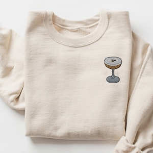 Espresso Martini Embroidered Sweatshirt, Espresso Martini Sweatshirt, Martini Gift, Sweatshirt for Martini Lover, Trendy Sweatshirt