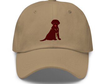 Chocolate Lab Embroidered Adjustable Hat, Brown Labrador Hat, Labrador Mom, Labrador Retriever Owner Gifts