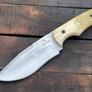 Hunting Knife Custom Handmade 12c27 Sandvik Steel Bushcraft Knife KPro