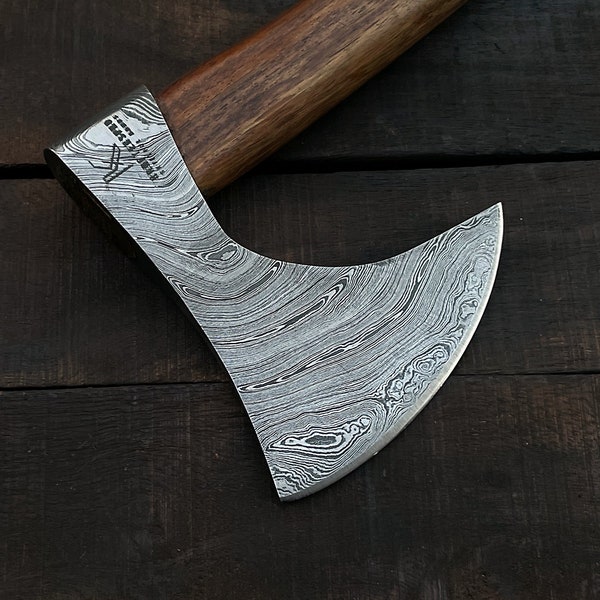 Tomahawk Axe Custom Handmade Damascus Steel Throwing Axe KPro Best Camping Axe Gift