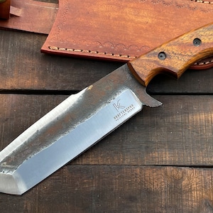 Hunting Knife Custom Handmade 12c27 Sandvik Steel Bushcraft Knife KPro