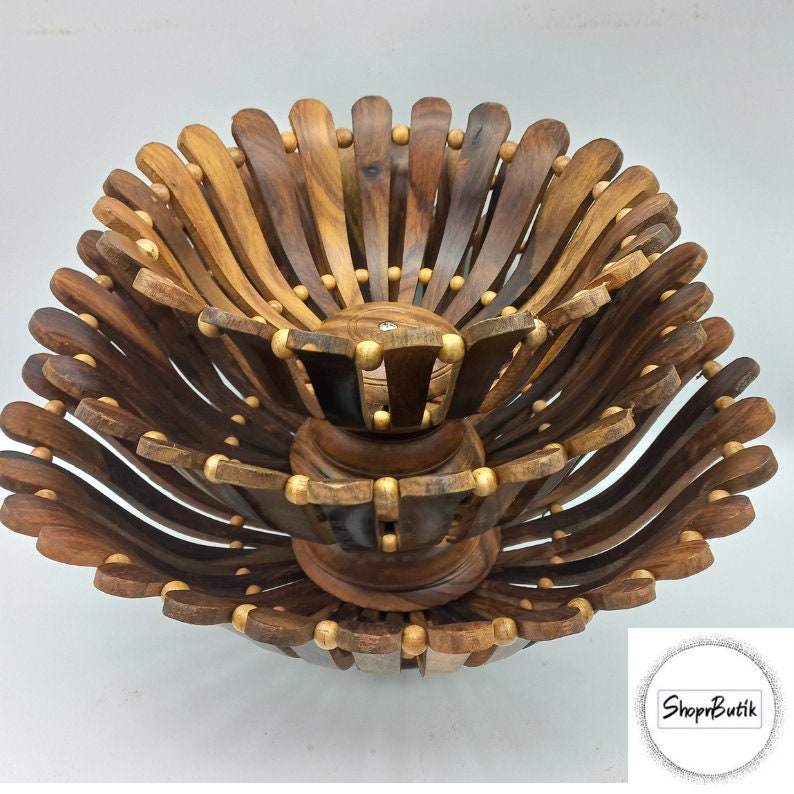 Wooden Bowl, Fruit Bowl Basket, Vintage Bowl Storage, Storage Box