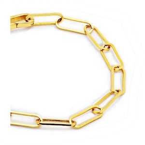18K Gold Over Sterling Silver Essential Large Paperclip Chain Bracelet
