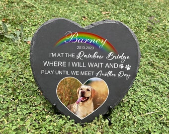 Pet Memorial Stone, Dog Memorial Stone, Pet Grave Marker Headstone, Personalized Pet Memorial Gift, Loss of Dog Cat Sympathy Gift (Heart 4)