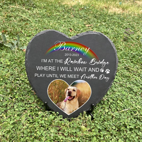 Pet Memorial Stone, Dog Memorial Stone, Pet Grave Marker Headstone, Personalized Pet Memorial Gift, Loss of Dog Cat Sympathy Gift (Heart 4)