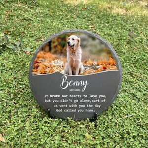 Personalized Pet Memorial Stone Gift with Photo, Dog Memorial Stone, Pet Memorial Gifts for Loss of Dog Cat, Pet Grave Marker, Dog Headstone