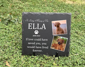 Personalized Pet Memorial Stone Gift with Photo, Customized Pet Memorial Gifts for Loss of Dog Cat, Pet Grave Marker Headstone (Rectangle1)