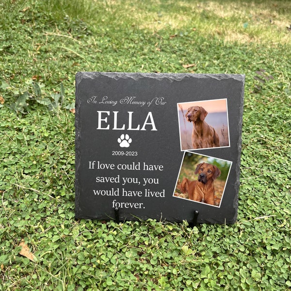 Personalized Pet Memorial Stone Gift with Photo, Customized Pet Memorial Gifts for Loss of Dog Cat, Pet Grave Marker Headstone (Rectangle1)