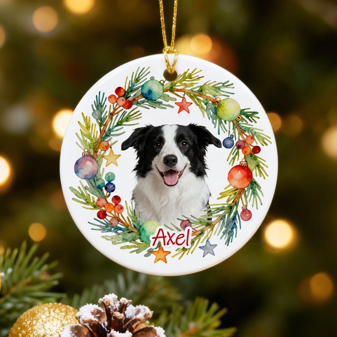 Personalized Pet Ornament Using Pet Photo, Custom Dog Portrait Ornament ...