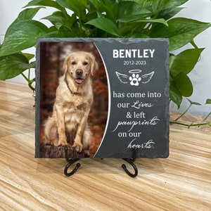 Personalized Dog Memorial Stone with Photo, Pet Memorial Stone, In Memory of Dog Cat, Pet Memorial Gift, Pet Headstone Garden Memorial Stone