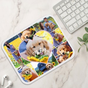 Individuelles Haustier-Foto-Mauspad | Personalisiertes kleines Mauspad | Haustierportrait | Geschenk für Haustierliebhaber | Hunde-Gedenkgeschenk | Computerzubehör | Block 3