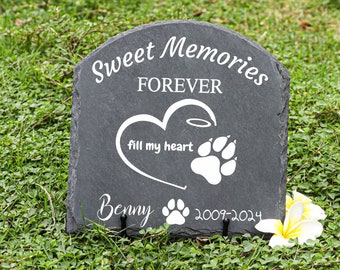 Personalized Pet Memorial Stone, Custom Dog Memorial Stone, Dog Headstone, Cat Grave Marker, Pet Loss Gifts, Loss of Dog Cat Sympathy Gift 1