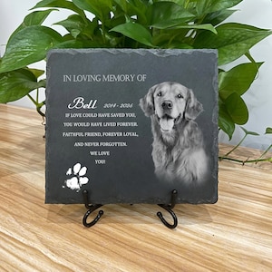 Personalized Custom Dog Cat Memorial Headstone, Pet Memorial Stone Gift with Photo, Pet Loss Gift for Dog Lover, Pet Grave Stone Marker
