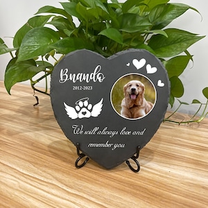 Pet Memorial Stone, Dog Memorial Heart Stone, Pet Grave Marker Headstone, Personalized Pet Memorial Gift, Loss of Dog Gift, Garden Stone