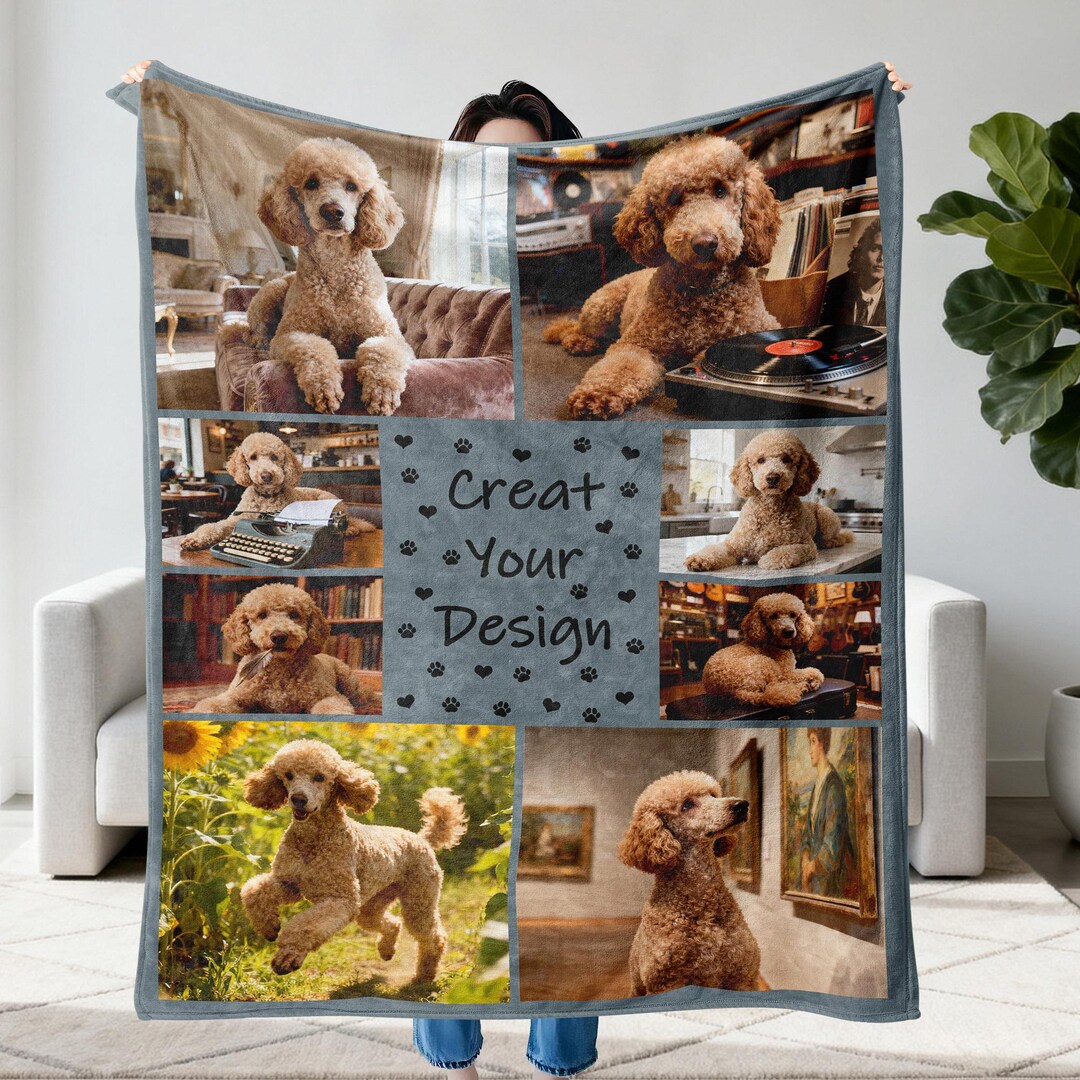 Personalized Dog Memorial Photo Blanket: Custom Pet Loss Keepsake Gift ...