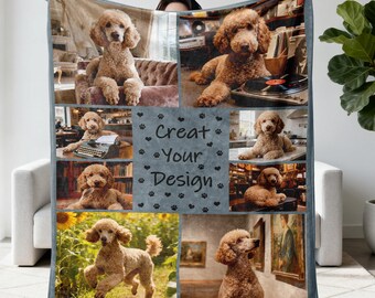 Personalized Dog Memorial Photo Blanket: Custom Pet Loss Keepsake Gift for Pet Lover