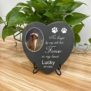 Personalized Pet Memorial Stone: Custom Slate Heart, Dog Grave Marker