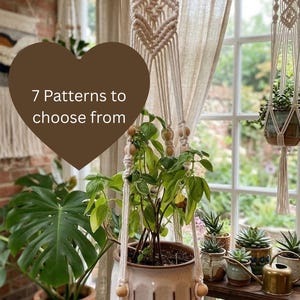 Handmade Boho Macrame Plant Hangers with Wood Beads (7 Patterns) Ready to Ship