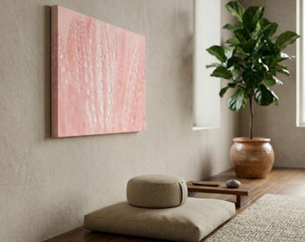 Serenidad: Láminas decorativas botánicas florales de margaritas rosas para pared, con marco suelto y opciones de decoración en lienzo.