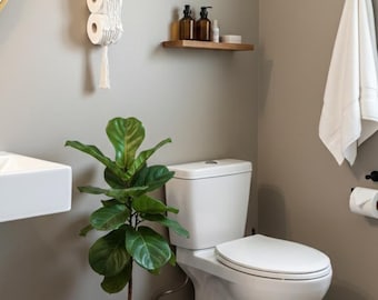 Soporte para papel higiénico de macramé estilo bohemio, color gris madera a la deriva / Textura de fibra funcional, para colgar en la pared