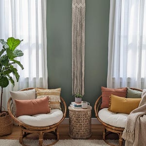 Homeware: Long Macrame Wall Hanging Custom Width | Boho Wedding Backdrop