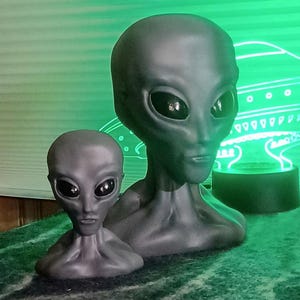Grey Extraterrestrial Hand Painted, 3D Sculpted Bust - Gift for the Alien Obsessed