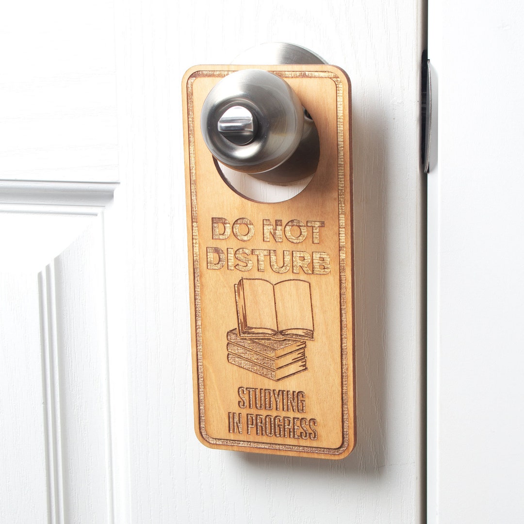 Do Not Disturb Studying in Progress Laser Engraved Door Hanger - Etsy