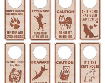 Laser Engraved Door Hangers for Pet Owners