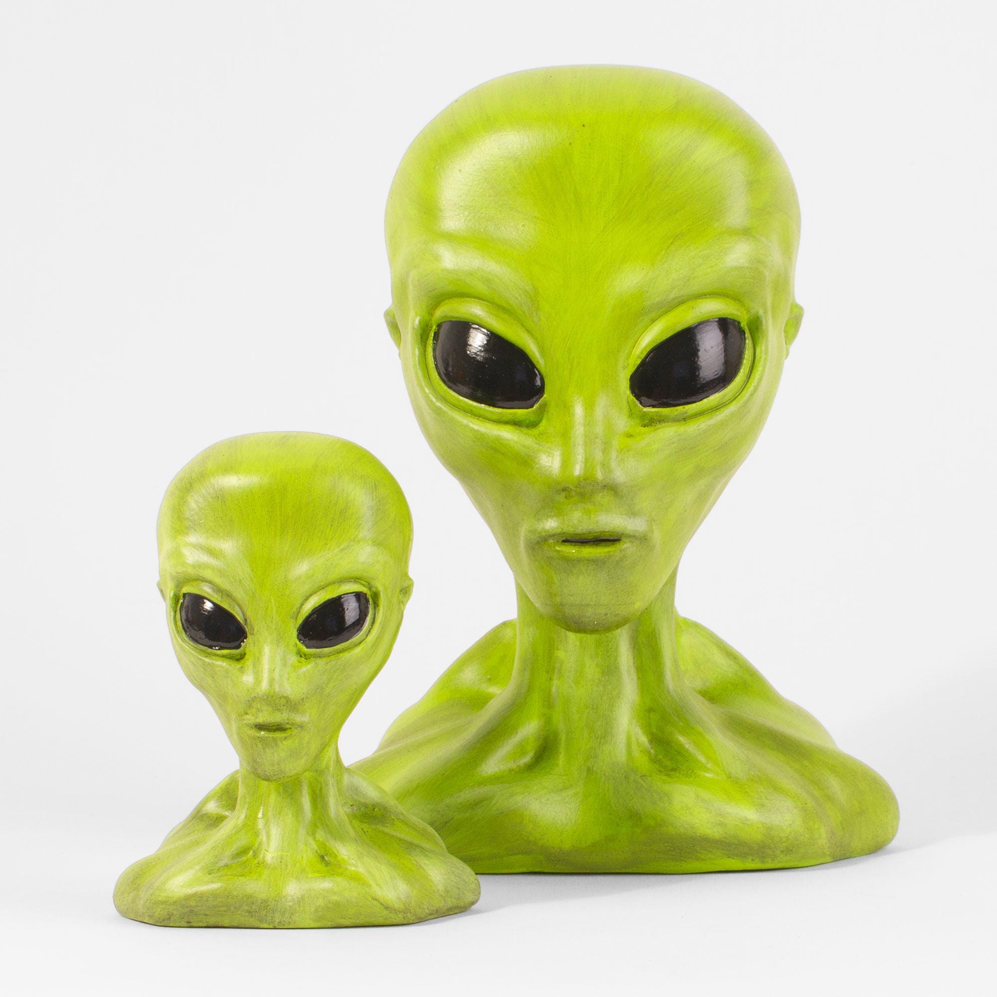 Green Extraterrestrial, Hand Painted, 3D Sculpted Atliens Bust