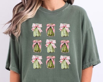Pickle Shirt, Pickle Comfort Colors® Tee, Canned Pickles Coquette Tee, Pickle Lover Tee, Cute Vintage Pickle Comfort Colors® Coquette Shirt